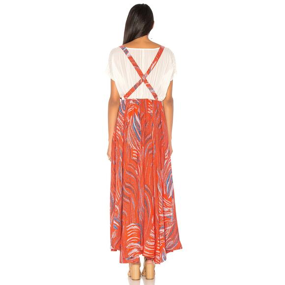 Free People A Thousand Kisses Maxi Red Medium Layered 90s Jumper Dress - Picture 5 of 5